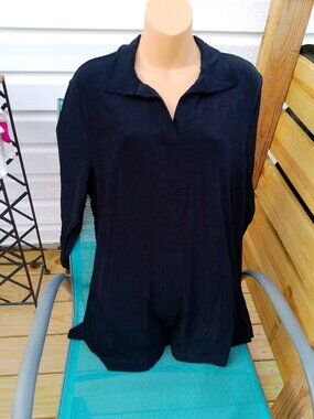 TRAVELERS BY CHICOS SIZE 2 TUNIC USED GOOD CONDITION